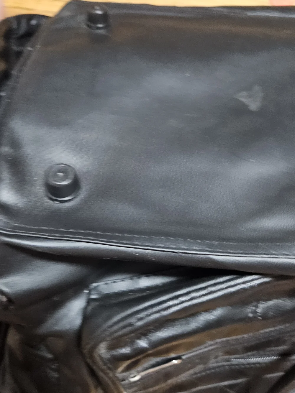 Black Leather Travel Duffel Bag